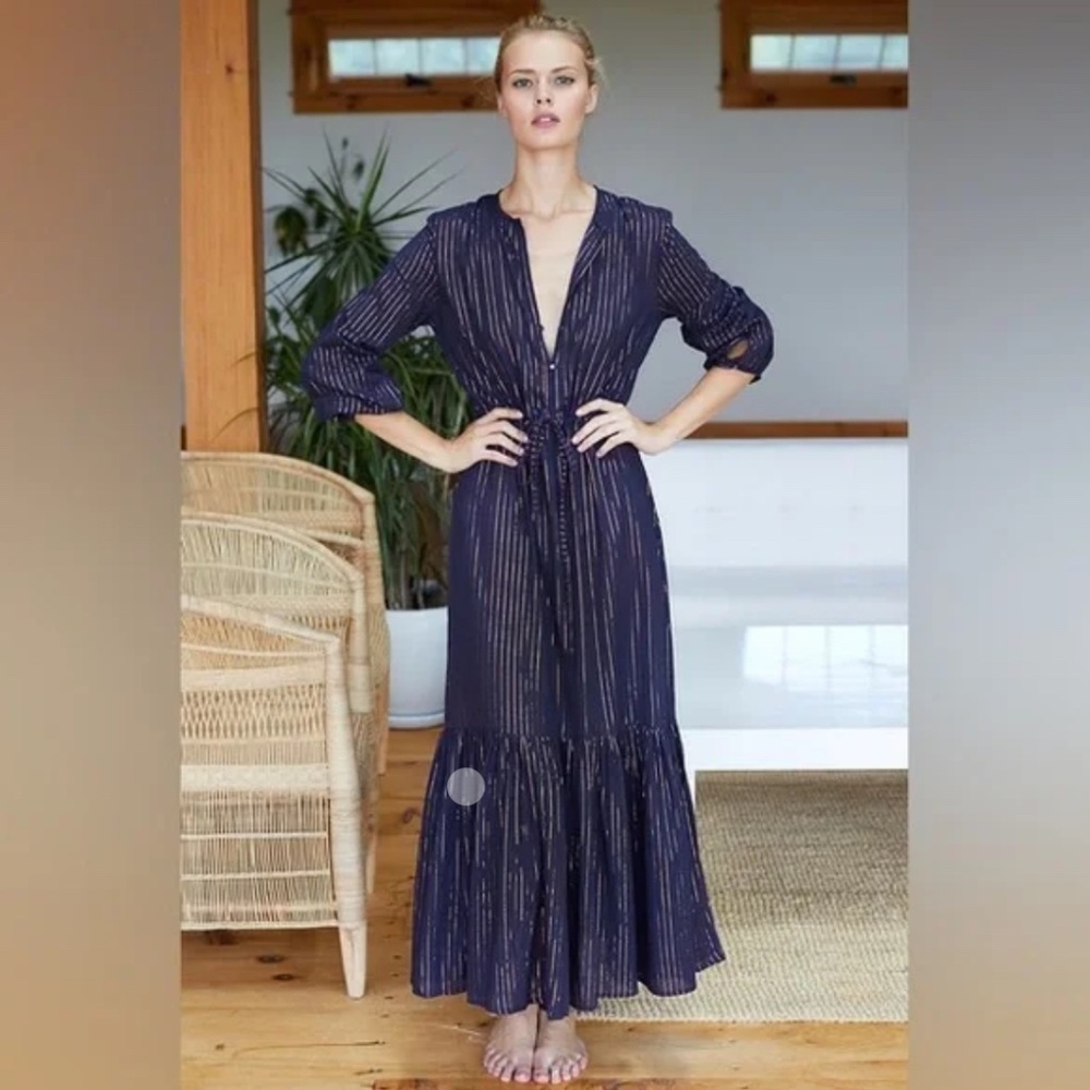 INDIA COLLECTION By Emerson Fry Frances Dress in Maritime Lurex - Sz: XS